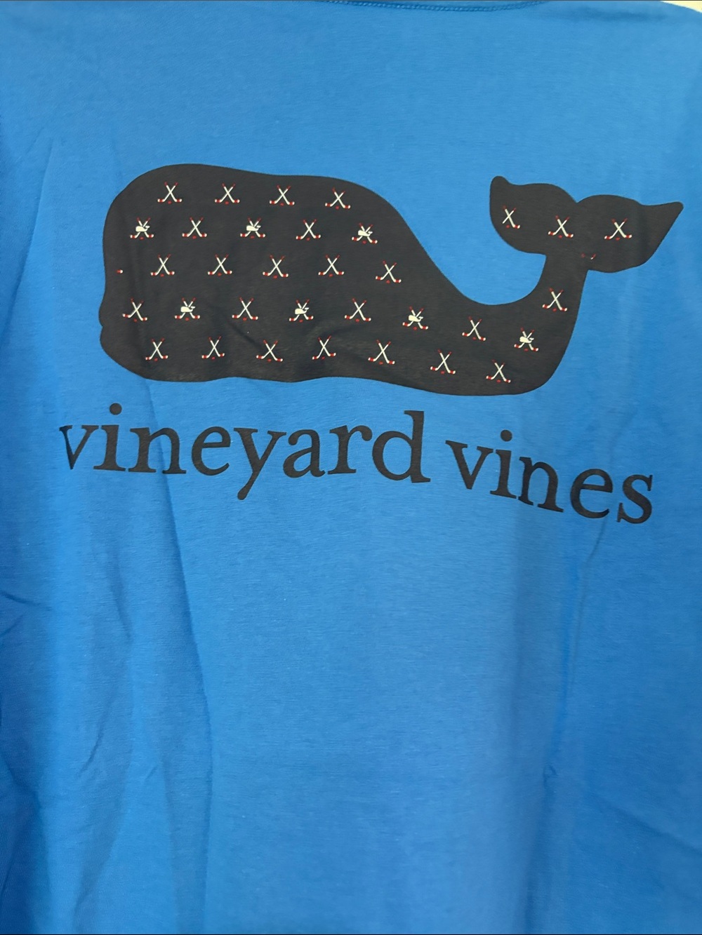Final sale- nwt XL-Vineyard Vines hockey-Bright Blue Short Sleeve Pocket Tee - Picture 3 of 6